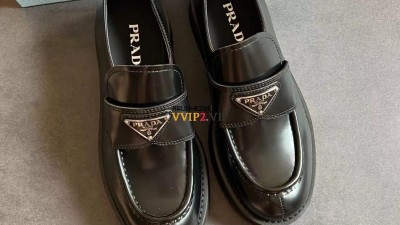 프라다 PRADA 여성 블랙 레더 플랫폼 로퍼 1D510NF045055 F0002 SIZE 35~40 @ 굽 4.5cm 검수사진 ☆☆☆☆☆
