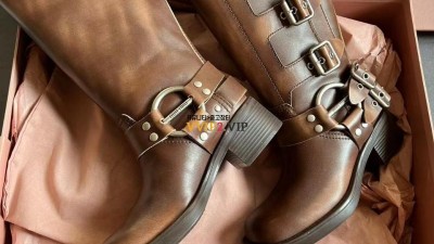 미우미우 Miu Miu 메탈 버클 스트랩 레더 바이커부츠 5T953D SIZE 35~40 검수사진 ☆☆☆☆☆
