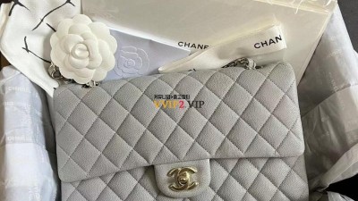샤넬 CHANEL 클래식 미듐 클미 캐비어 플랩백 그레이 샴페인골드 A01112 SIZE 25.5cm 검수사진 #지존샵187