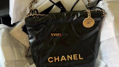 샤넬 CHANEL 22백 투투백 미니 금장 블랙 AS3980 검수사진 #지존샵