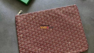 고야드 GOYARD 세나 클러치 GM 버건디 검수사진