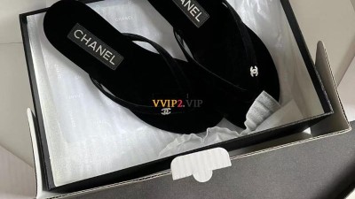 샤넬 24SS CC로고 쪼리 슬리퍼 벨벳 플립플랍 큐빅 블랙 다크 그레이 G45716 SIZE 35~41 검수사진 #폭스샵