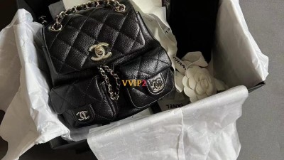 샤넬 CHANEL 24SS 공방컬렉션 듀마 백팩 스몰 더블 투포켓 체인 캐비어 블랙 SIZE 스몰 AS3787 18*19*9.5cm 검수사진 #지존샵