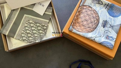 루이비통 LOUIS VUITTON LV 스퀘어 실크 스카프 [사이즈] 90x90cm @ 100% 실크 검수사진 #폭스샵