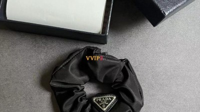 프라다 PRADA 리나일론 로고 헤어밴드 스크런치 헤어슈슈 곱창 머리끈 1IF015 검수사진 #vvip공장