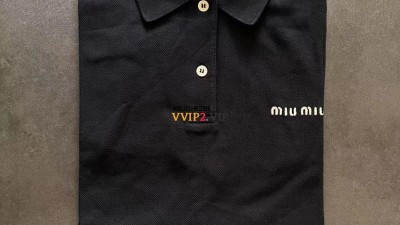24SS 미우미우 코튼 폴로 피케 여성 반팔 티셔츠 블랙/네이비 MJN535 [사이즈] S M L 검수사진 #터비에빵
