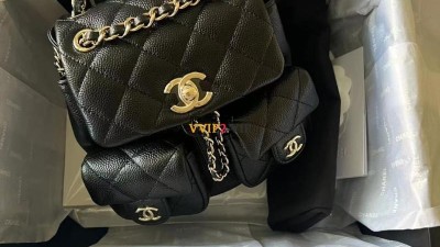 샤넬 CHANEL 24SS 공방컬렉션 듀마 백팩 스몰 더블 투포켓 체인 캐비어 블랙 [사이즈] 스몰 AS3787 18*19*9.5cm 검수사진 #지존샵