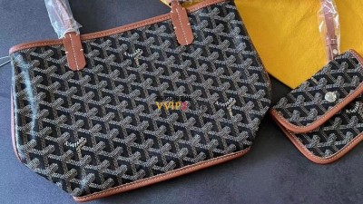 고야드 GOYARD 여자 토트백 미니 앙주백 블랙탄 양면 검수사진 #vvip공장