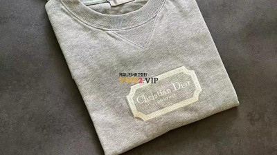 디올 로고 자수 릴렉스 핏 그레이 반팔 티셔츠 243J685B0554 C881 검수사진