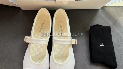 샤넬 24SS 코튼 실크 메리제인 플랫슈즈 화이트 G45503 [사이즈] 35~40 검수사진 #폭스샵
