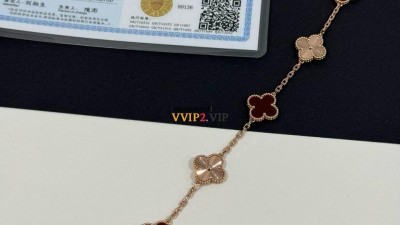 반클리프앤아펠 Van Cleef & Arpels 빈티지 알함브라 브레이슬릿, 5개 모티브18K 핑크 골드, 커넬리언 VCARP7RP00 검수사진 #18K비밀공방