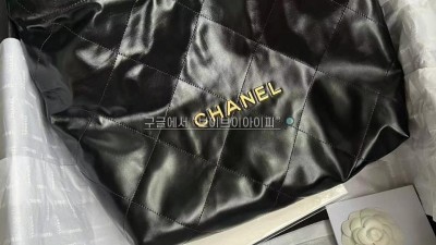 샤넬 CHANEL 22백 투투백 블랙 금장 미듐 AS3261 39x42x8cm 검수사진 #지존샵
