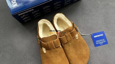 버켄스탁 BIRKENSTOCK 런던 퍼 시어링 양털클로그 양털슬리퍼 검수사진