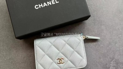 샤넬 클래식 지퍼돌이 동전 카드지갑 파인그레이 샴페인골드 캐비어 AP0216 검수사진 #지존샵
