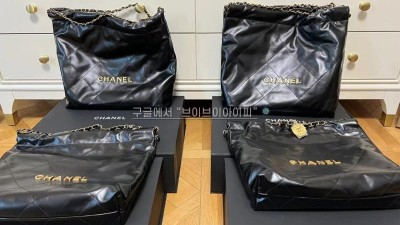 샤넬 CHANEL 22백 투투백 블랙 금장 스몰AS3260 / 미듐AS3261 [사이즈] 스몰 35x37x7cm(2), 미듐 39x42x8cm(2) 검수사진 #지존샵