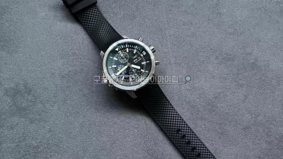 아이더블유씨 IWC 아쿠아타이머 베스트 에디션 크로노그래프 블랙 다이얼 러버 스트랩 오토메틱 45mmx17.8mm + 7750무브먼트 검수사진 #V6팩토리