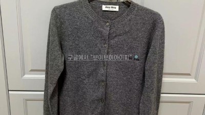 미우미우 가디건 캐시미어 니트 슬레이트 그레이 MMF787 13S1 F0480 S 232 검수사진 #터비에빵