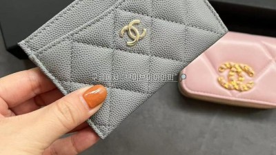 샤넬 CHANEL 클래식 카드지갑 카드홀더 카드슬롯 캐비어 금장 그레이 라이트 AP0214 검수사진 #지존샵