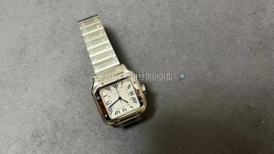 까르띠에 산토스 스틸 화이트 미듐 여성시계 35MM + 316L + 재팬 미요타 9015 / 1847MC 오토메틱 무브먼트 검수사진  #BV공장