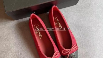 샤넬 CHANEL 24K 버건디 트위드 발레리나 플랫슈즈 G02819 35~41 검수사진 #해피샵
