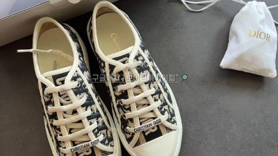 디올 DIOR 워크앤디올 플랫폼 스니커즈 오블리크 자수 로우탑 KCK385OBE SIZE 35~40 @ 굽 5cm 검수사진 #폭스샵
