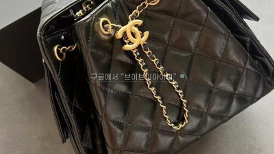 샤넬 25C 크루즈 호보백 25백 스몰 CC로고 포켓 체인 스트링 블랙 금장 AS5293 검수사진 #지존샵