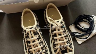 디올 DIOR 워크앤디올 플랫폼 스니커즈 오블리크 자수 로우탑 KCK385OBE SIZE 35~40 @ 굽 5cm 검수사진 #폭스샵