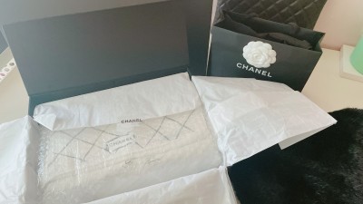 샤넬 지존# 클래식 미듐 캐비어 블랙