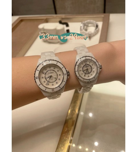 #신공장 샤넬 CHANEL J12 세라믹 다이아 H2569(블랙) / H2570(화이트) / H4466(핑크) 29MM + 다이아몬드세팅 + 수입 스위스 오리지널 쿼츠 무브먼트 ☆☆☆☆☆