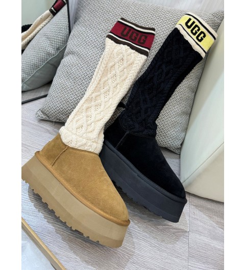 어그 UGG 클래식 스웨터 레더 톨 부츠 체스트넛 1663302546 SIZE 35~40 ☆☆☆☆☆