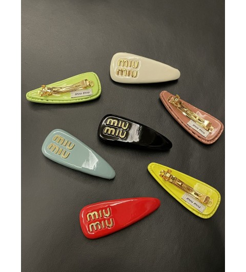미우미우 MIU MIU 헤어핀 머리핀 집게 클립 삔 장원영 윤아 5IF092 ☆☆☆☆☆