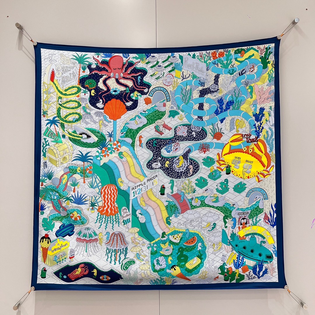 에르메스 HERMES 24 실크 스카프 [사이즈] 90*90cm @ 100% 실크
