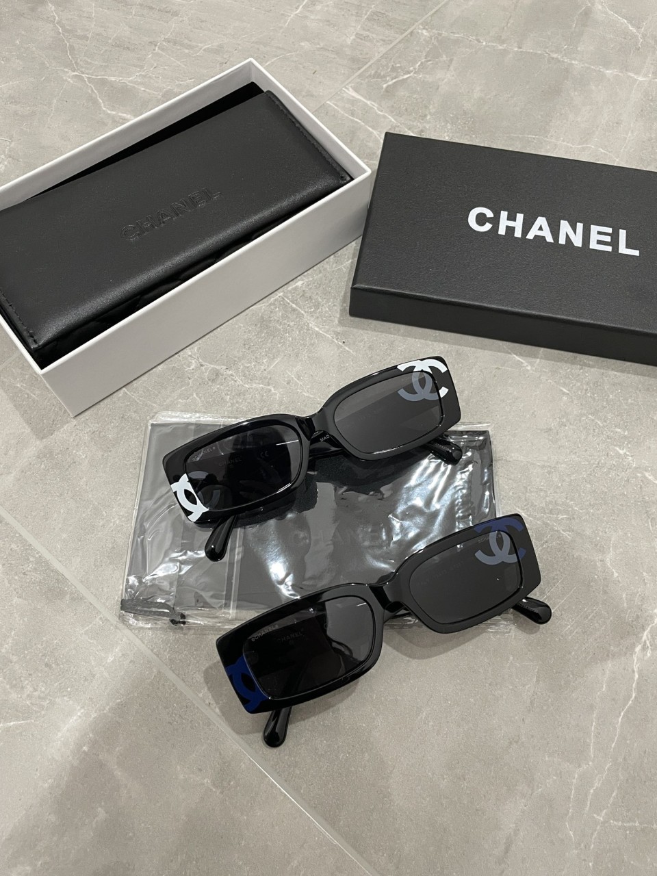 CHANEL 샤넬 22A CC 로고 렌즈 사각 선글라스 블랙/핑크/블루 A71473 X08101 S7267 #vvip공장