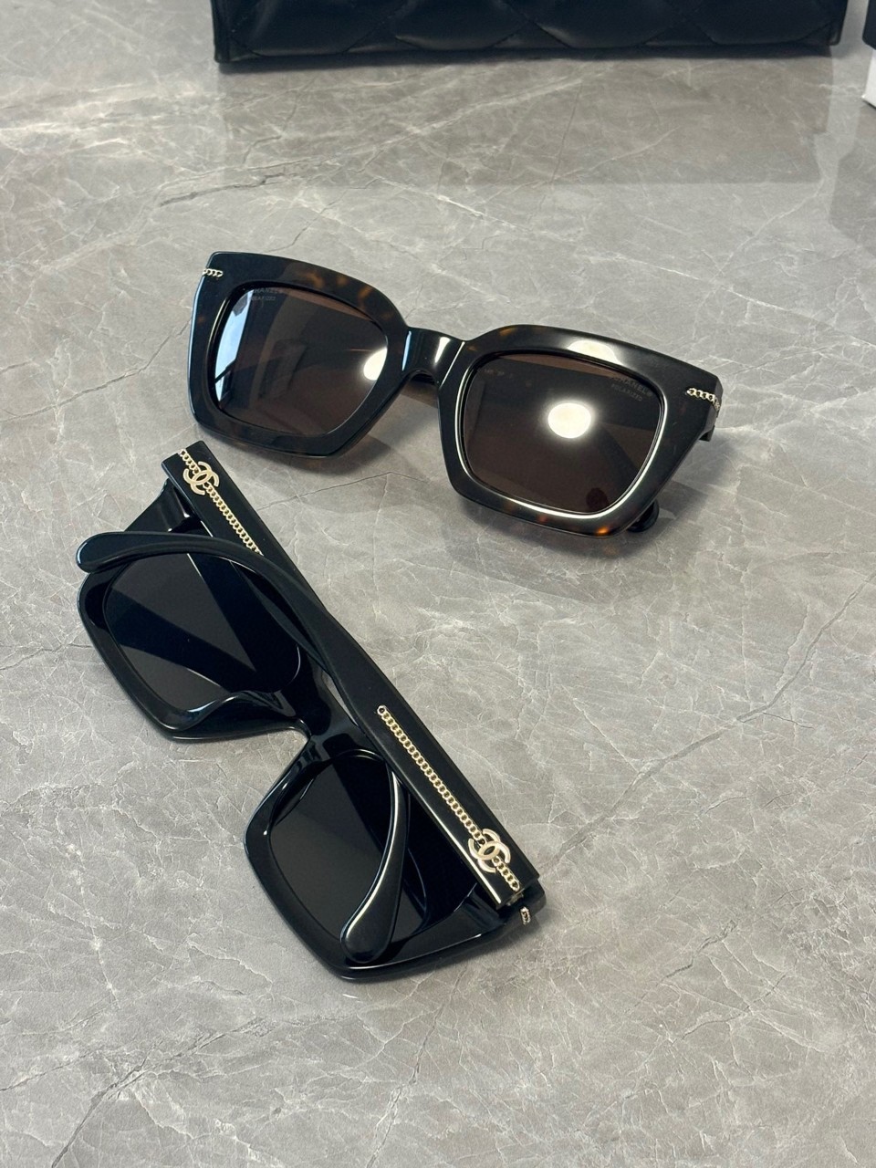 샤넬 CHANEL 로고 스퀘어 선글라스 블랙 / OCH5509 #vvip공장