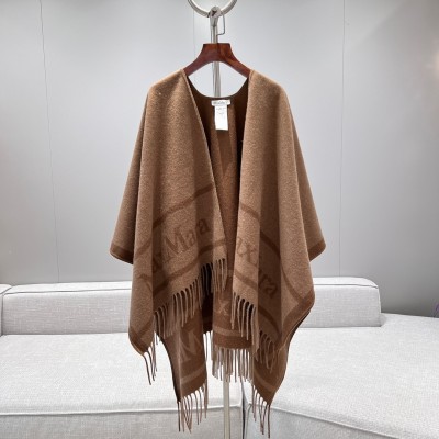 막스마라 MaxMara 로고 양면 울 프린지 케이프 [사이즈] 162x130cm @ 100% 울 #극치샵