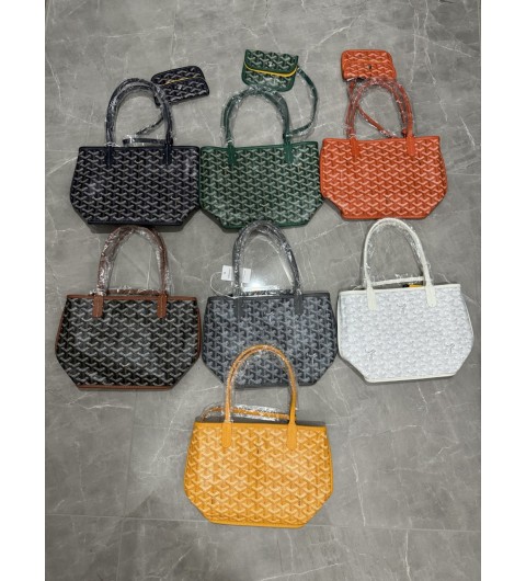 고야드 GOYARD 미니앙쥬 앙주백 그린, 그레이, 블랙탄, 네이비, 블랙, 화이트, 옐로우, 오렌지, 양면 토트백 AMAANJOU MINI [사이즈] 20x10cm #vvip공장