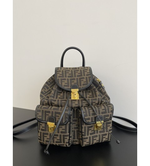 펜디 FENDI FF 자카드 패브릭 백팩 [사이즈] 32x5x38cm #boxini