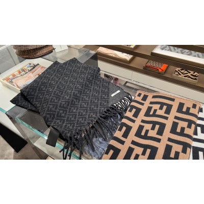 펜디 FENDI FF 로고 머플러 [사이즈] 180x30cm @ 울 80% + 캐시미어 20%