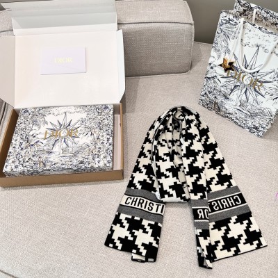 디올 30 몽테뉴 스카프 머플러 캐시미어 울 하운즈투스 30 MONTAIGNE SCARF Cashmere Wool Houndstooth 21PDP311I050 C933 [사이즈] 195x30cm @ 캐시미어 69% + 울 29% + 스판 1% + 폴리 1%