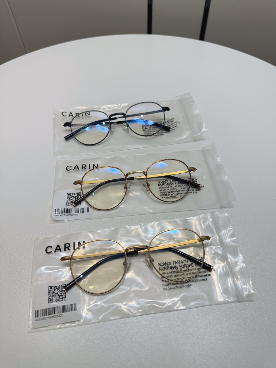 카린 CARIN 티타늄 원형 메탈 안경 제인 49-21-140 무게 16.6g