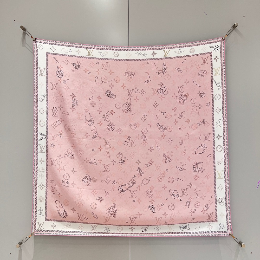 루이비통 M78823 LV 위시리스트 스퀘어 70 스카프 90x90cm 100% 실크