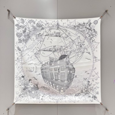 에르메스 HERMES 실크 스카프 90x90cm 100% 실크
