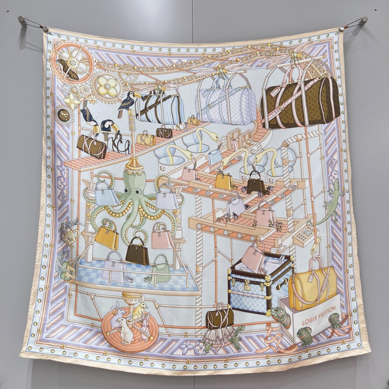 루이비통 2025 실크 스카프 90x90cm 100% 실크