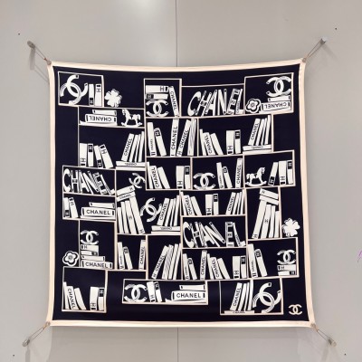 샤넬 CHANEL 실크 스카프 90x90cm 100% 실크