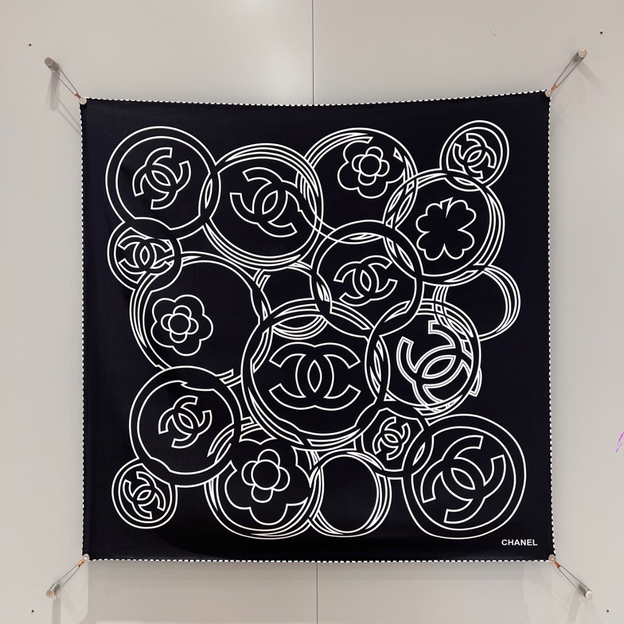 샤넬 CHANEL 실크 스카프 90x90cm 100% 실크