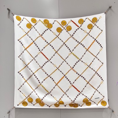 샤넬 CHANEL 실크 스카프 90x90cm 100% 실크