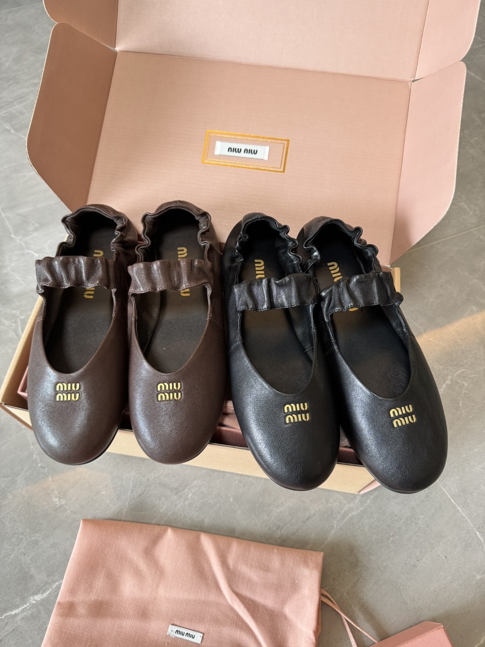 MIU MIU 미우미우 가죽 발레리나 슈즈 5F340EF005EFX 35~40