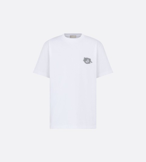 디올 Dior Charm 티셔츠, 캐주얼 핏 화이트 코튼 저지 513J696D0554_C088 XS S M L XL #터비에빵