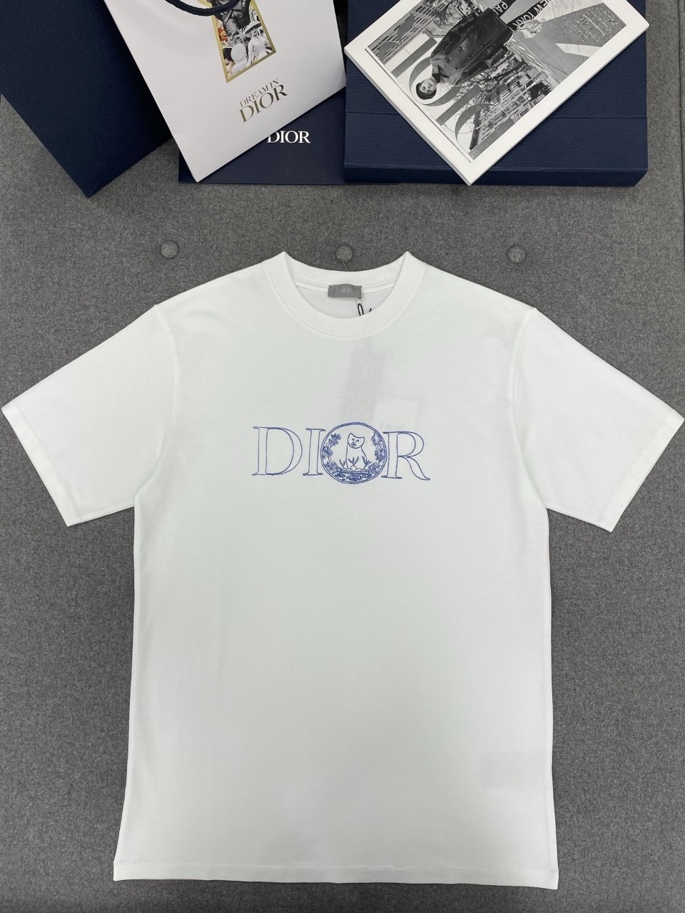 디올 힐튼 넬 티셔츠 릴렉스 핏 - 면 저지 583J696C0554_C085 S M L XL