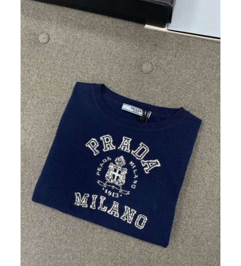25SS 프라다 스웨터 P24L2Z16NZ F057L NAVY BIANCO 38 40 42